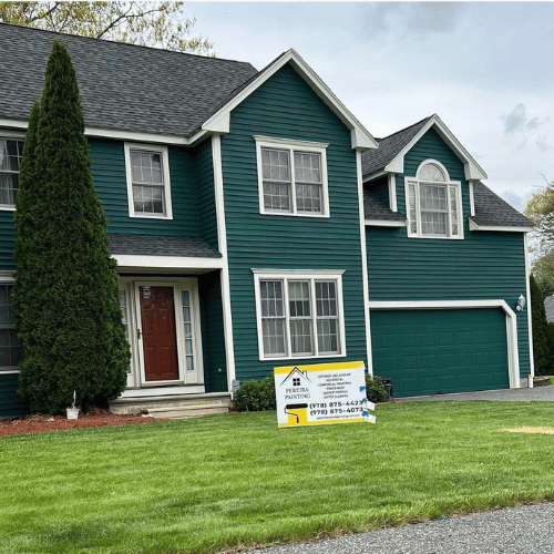 A clean, freshly painted white living room interior.