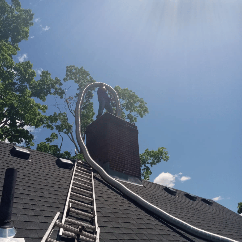 Newly installed chimney liner