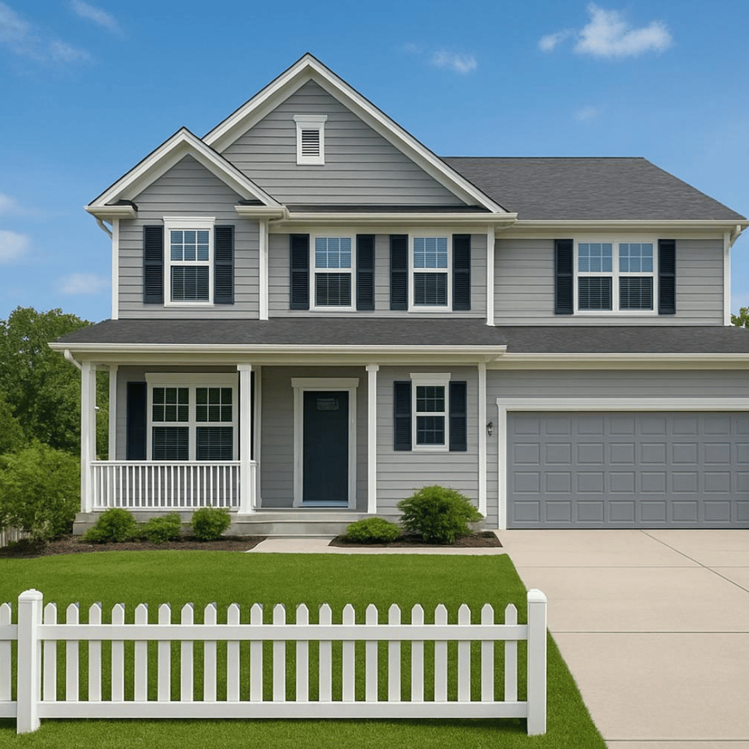 Outdoor deck after renovation and painting