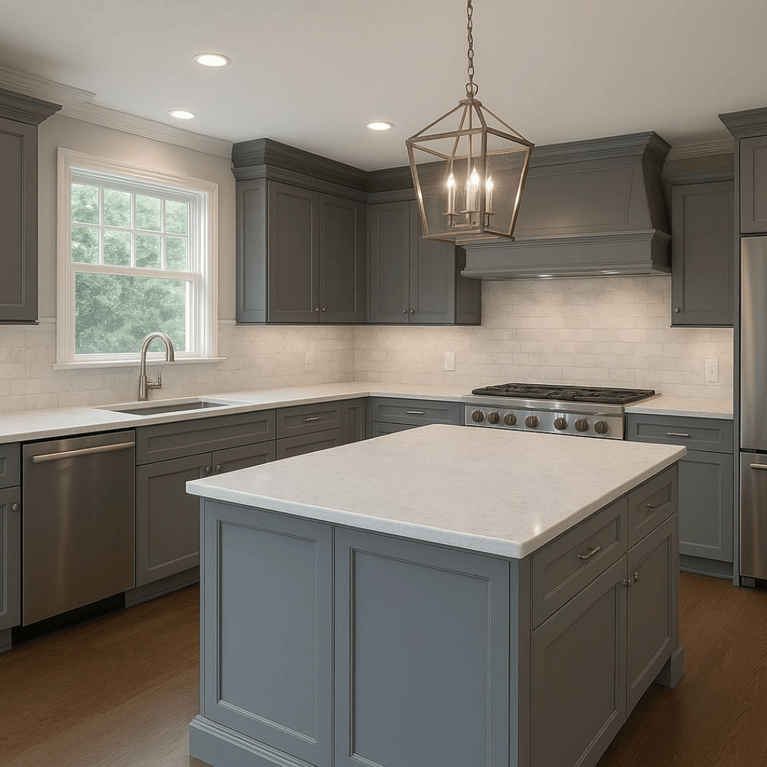 Interior painting in progress