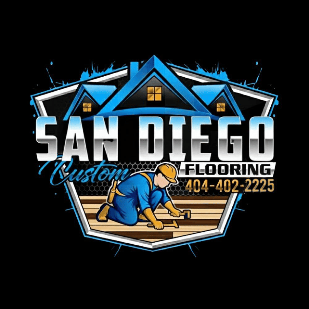 Professionals installing flooring.